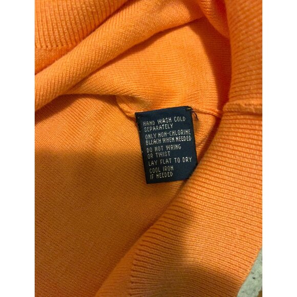 Polo Ralph Lauren Sweater Men XL Orange Pima Cotton V Neck Knit Lightweight/Prep - Picture 11 of 11